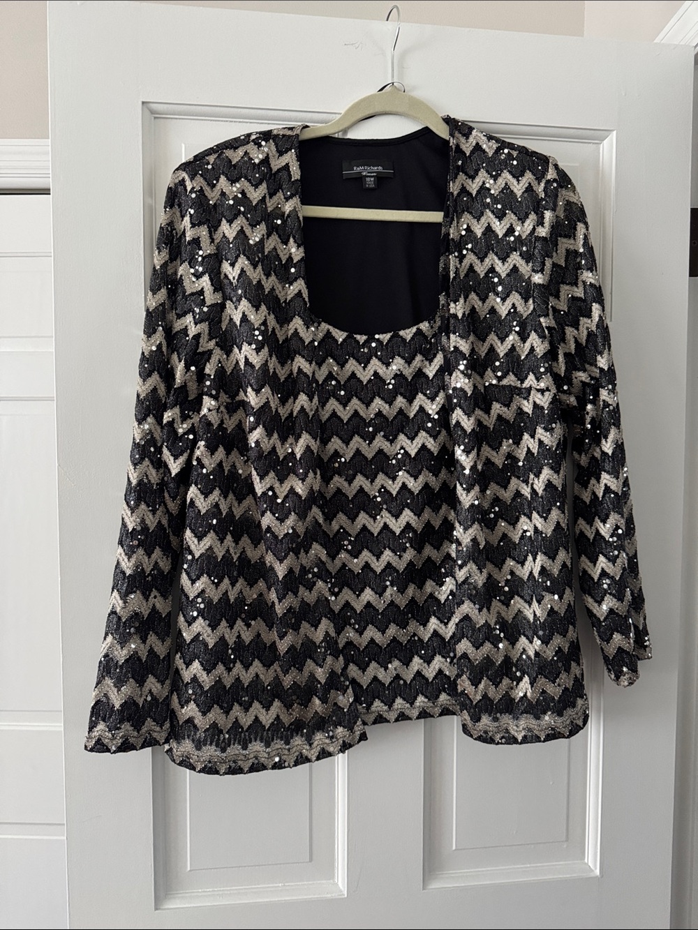 R & M Richard’s Black and Gold Sequin jacket with attached shell
